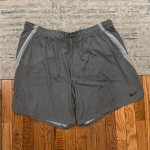 Nike 4XL Grey Mesh Running Yoga Shorts Split Hem (Pair 2/2) Big and Tall